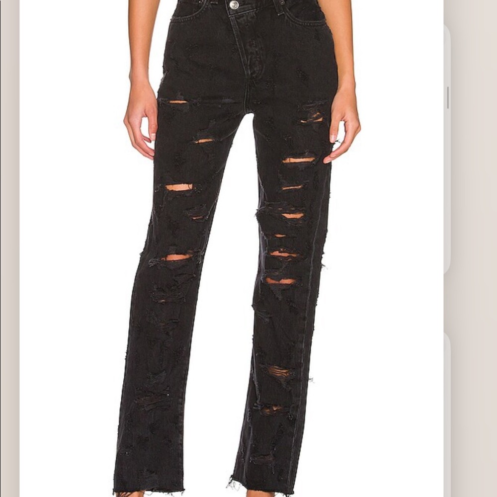 AGOLDE cross cross in black distressed sz 33 NWOT